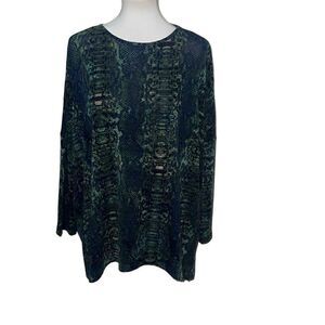 Clara Sun Woo Dolman Sleeve Batwing Tunic Top Oversized Boxy Casual Sz M Medium